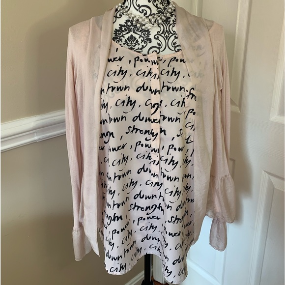 plazza del tempo, light pink ballet cardigan, size Lg. - Picture 2 of 10